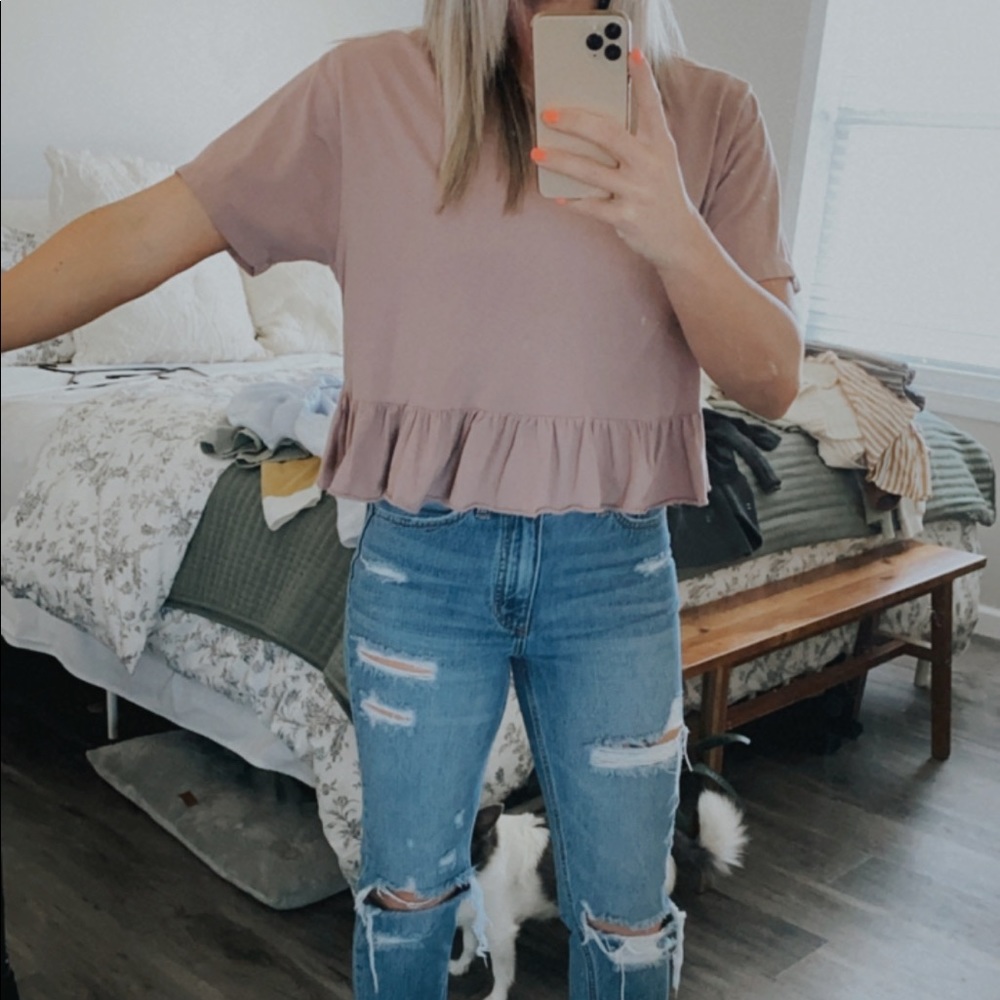 Ruffle crop tshirt